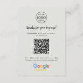 Link zur Google-Bewertung | QR Code Gray Business Begleitkarte (Vorderseite)