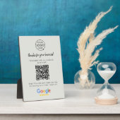 Link zur Google-Bewertung | QR Code Gray Business  Fotoplatte (Seite)