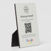 Link zur Google-Bewertung | QR Code Gray Business  Fotoplatte (Seite)