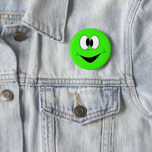 Linke Green Albern Googlie Eyes Face Button (Beispiel)