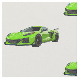 Linke Green C8 Corvette Handgezeichnete Sketch-Fab Stoff