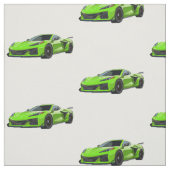 Linke Green C8 Corvette Handgezeichnete Sketch-Fab Stoff (Muster)
