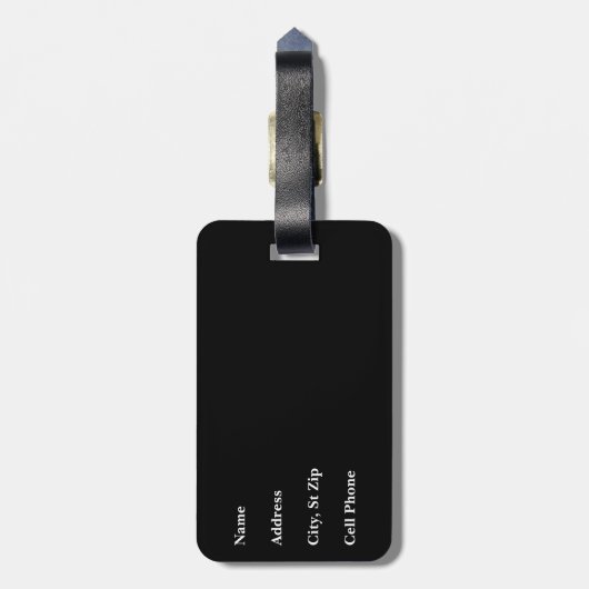 Linke Green und Black Polka Dot Design Gepäckanhänger (Rückseite vertikal)