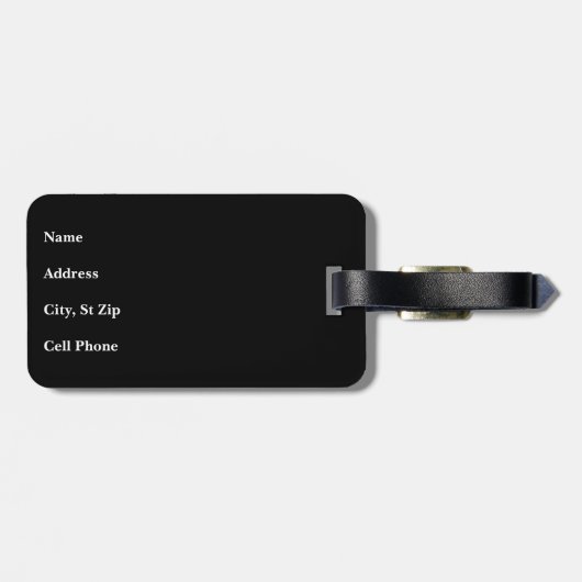 Linke Green und Black Polka Dot Design Gepäckanhänger (Rückseite horizontal)