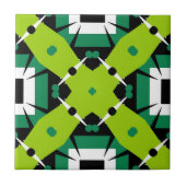 Linke grün Moderne Abstrakte Mosaik Geometric Fliese (Vorderseite)