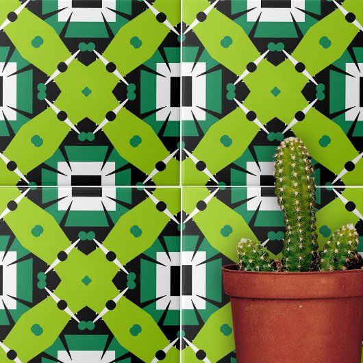 Linke grün Moderne Abstrakte Mosaik Geometric Fliese
