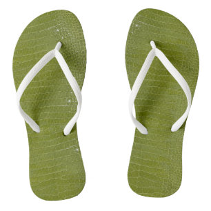 Linke grüne Alligator Textur Badesandalen