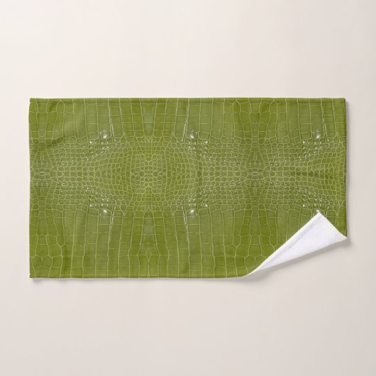 Linke grüne Alligator Textur Badhandtuch Set (Handtuch)