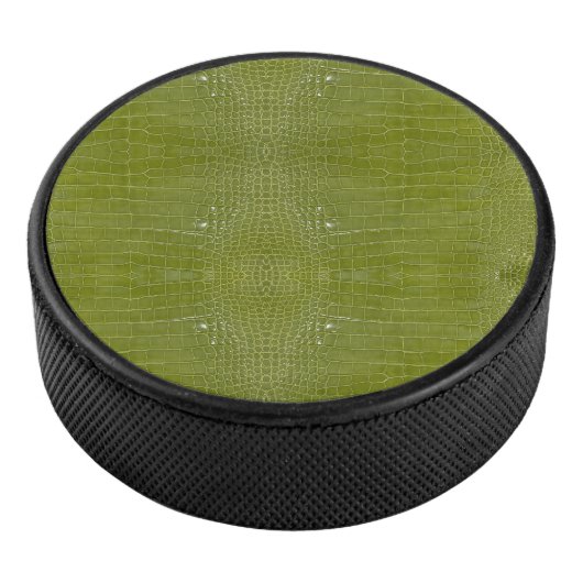 Linke grüne Alligator Textur Eishockey Puck (3/4)