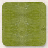 Linke grüne Alligator Textur Getränkeuntersetzer (Vorderseite)