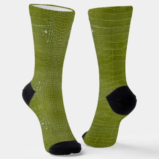 Linke grüne Alligator Textur Socken (Gewinkelt)