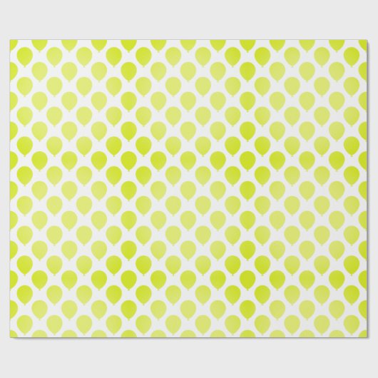 Linke grüne Balloons auf weißem Muster Geschenkpapier (Flach)