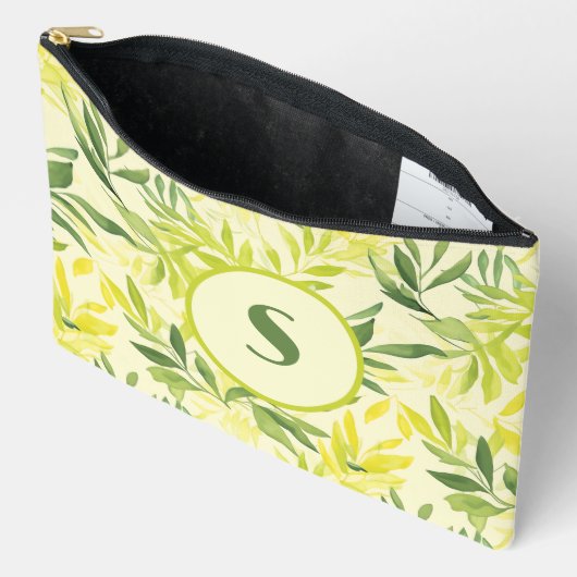 Linke grüne Blätter drucken Nähtasche schneiden Zubehörtasche (Offen)