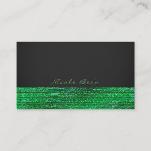 Linke Grüne moderne Glam Sequins Elegante Chic Visitenkarte
