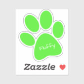 Linke grüne Paw Print Custom Cut Vinyl Sticker (Blatt)
