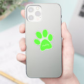 Linke grüne Paw Print Custom Cut Vinyl Sticker (Telefon)