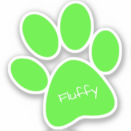 Linke grüne Paw Print Custom Cut Vinyl Sticker (Vorderseite)