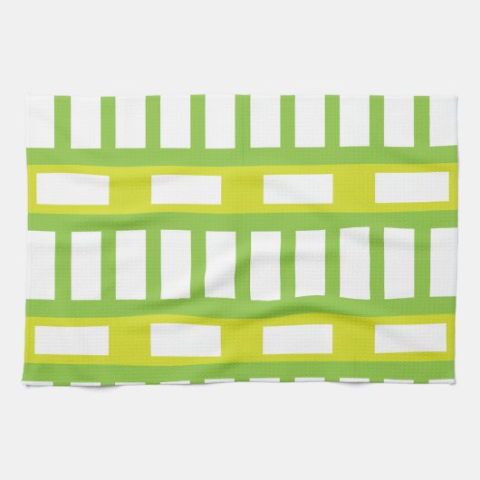 Linke grüne Weiße Farbe Moderner Streifen Geschirrtuch (Horizontal)