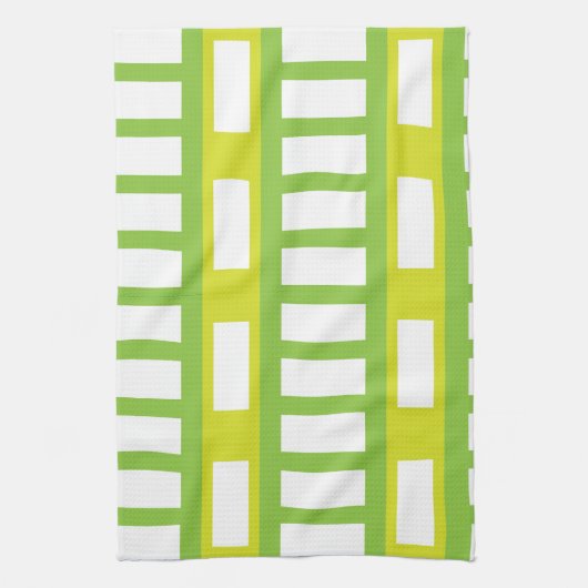 Linke grüne Weiße Farbe Moderner Streifen Geschirrtuch (Vertikal)