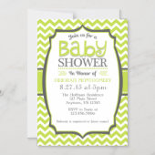 Linke grüne Zickzack Magnetic Baby Dusche laden ei Magneteinladung (Vorderseite)