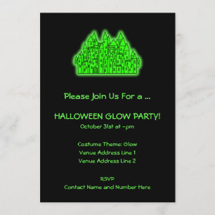 Linke grünes Halloween-Party Einladung
