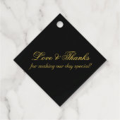 Linked Hearts Calligrafy - Schwarz/Gold Geschenkanhänger (Rückseite)