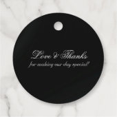 Linked Hearts Calligrafy - Schwarz/Silber Geschenkanhänger (Rückseite)