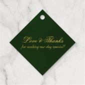 Linked Hearts Calligraphy - Emerald/Gold Geschenkanhänger (Rückseite)