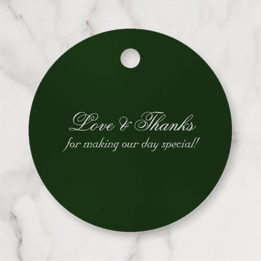 Linked Hearts Calligraphy - Emerald/Silver 2 Geschenkanhänger (Rückseite)