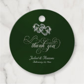 Linked Hearts Calligraphy - Emerald/Silver 2 Geschenkanhänger (Vorderseite)