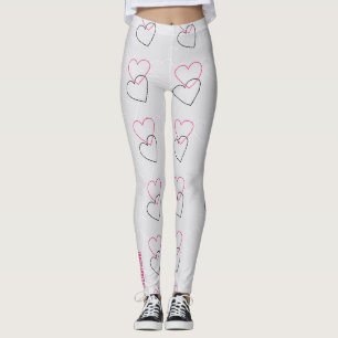 Linked Hearts: Minimalistische Umriss-Leggings Leggings