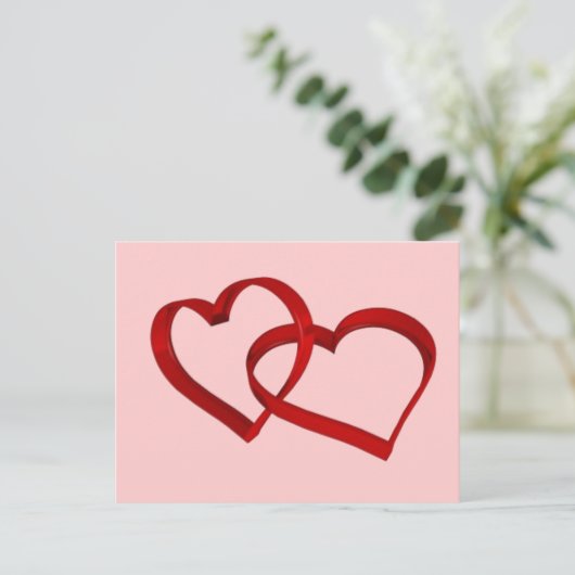 Linked Hearts Postkarte (Stehend Vorderseite)