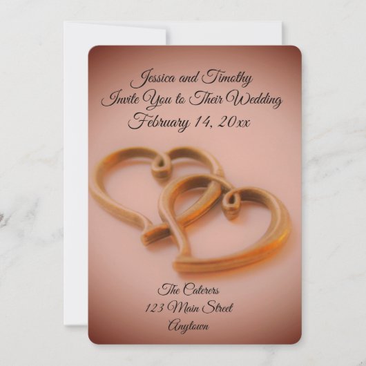 Linked Hearts Wedding Einladung (Vorderseite)