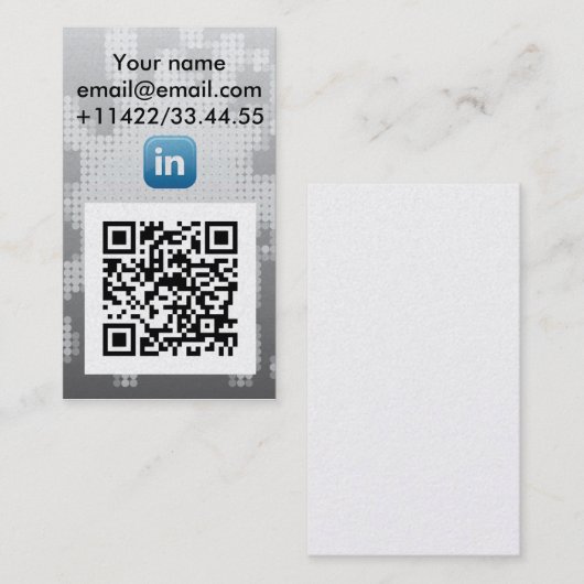 linked in qr-code visitenkarte (Vorne/Hinten)