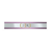 Linked Leaf Monogram - Lavender Einladungsbanderole (Flach)