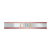 Linked Leaf Monogram - Rose Gold Einladungsbanderole (Flach)