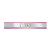 Linked Leaf Monogram - Rose Pink Einladungsbanderole (Flach)