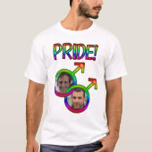 Linked Rainbow Männliche Zeichen Foto Rahmen Gay P T-Shirt (Vorderseite)