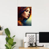 "Linker Reiz: Die charmante Pose einer Dame wird g Poster (Heimbüro)