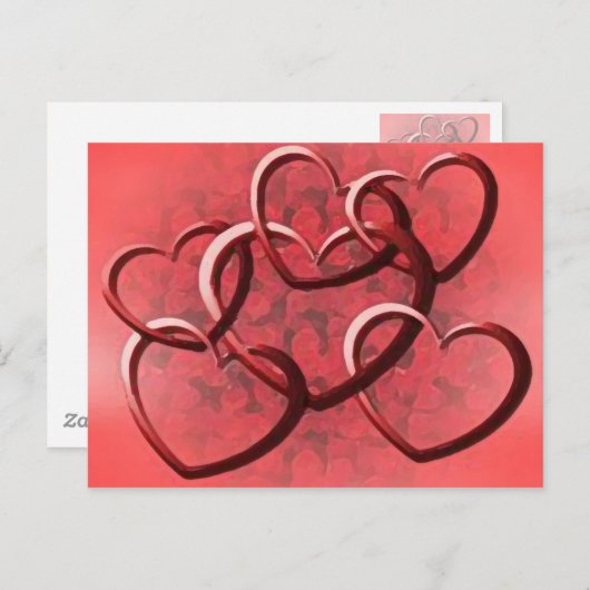 Linking Herz Postkarte (Vorne/Hinten)