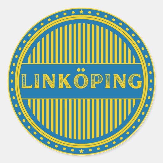 Linköping City Pride Emblem – Swedish Identity Runder Aufkleber (Vorderseite)