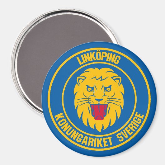 Linköping Round-Emblem Magnet (Vorderseite/Rückseite)