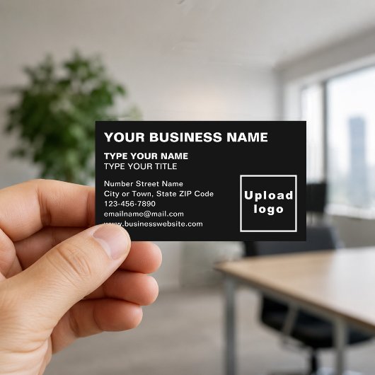 Links "Alignment Text Black Business Card" Visitenkarte