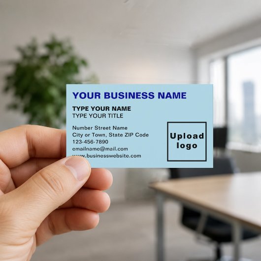 Links Alignment-Texte Light Blue Business Card Visitenkarte