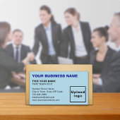 Links Alignment-Texte Light Blue Business Card Visitenkarte
