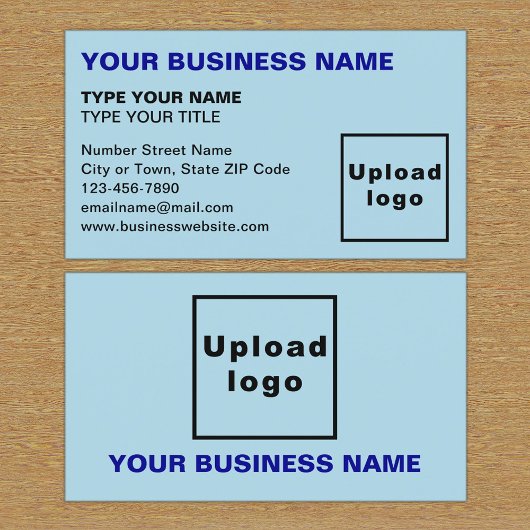 Links Alignment-Texte Light Blue Business Card Visitenkarte