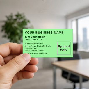 Links Alignment-Texte Light Green Business Card Visitenkarte
