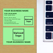 Links Alignment-Texte Light Green Business Card Visitenkarte