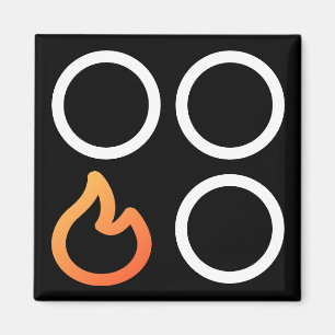 Links Brandzeichen an der Vorderseite des Druckkno Magnet