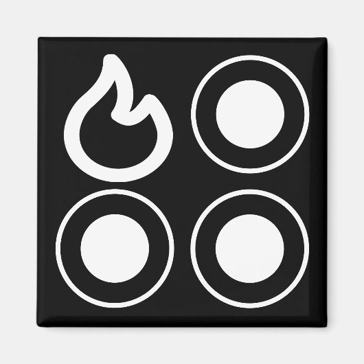 Links Brandzeichen auf der Oberseite des Knochens Magnet (Vorne)